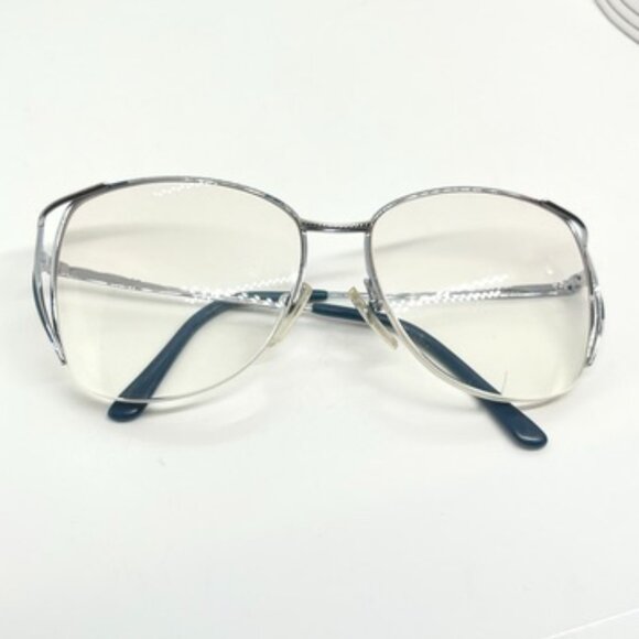 VINTAGE BILL BLASS BB JAPAN SILVER SEMI-RIMLESS METAL EYEGLASS FRAMES 35 - Picture 9 of 15